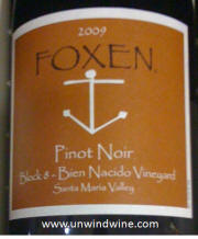 Foxen Block 8 Bien Nacido Vineyard Santa Maria Pinot Noir 2009