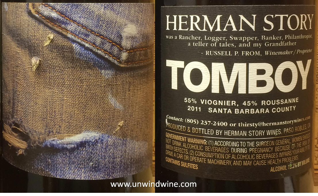 Herman Story Tomboy Rhone White Blend 2011 - Front - Rear labels
