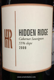 Hidden Ridge 55% Slope Cabernet Sauvignon 2009