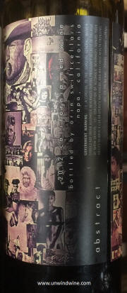 Orin Swift Abstract 2012 (rear of label)