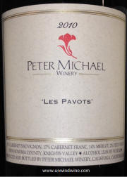 Peter Michael Les Pavots 2010