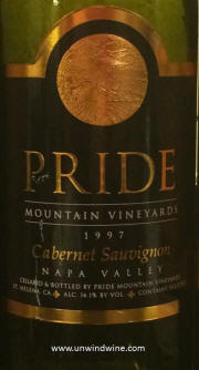 Pride Mountain Vineyards Napa Valley Cabernet Sauvignon 1997
