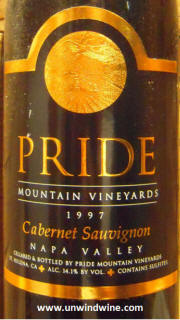 Pride Mountain Vineyards Napa Valley Cabernet Sauvignon 1997 
