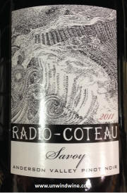 Radio Coteau Savoy Anderson Valley Pinot Noir 2011
