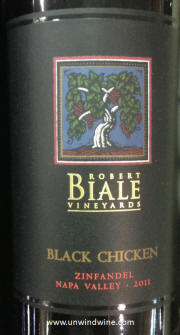 Robert Biale Vineyards Black Chicken Napa Valley Zinfandel 2011
