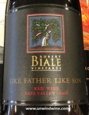 Robert Biale Like Father Like Son Napa Valley Red Wine 2008