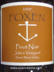 Foxen Santa Maria Valley Julia's Vineyard Pinot Noir 2009