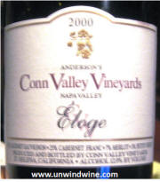 Anderson's Conn Valley Vineyards Napa Valley Eloge 2000