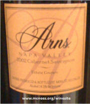 Arns Napa Valley Cabernet Sauvignon 2002