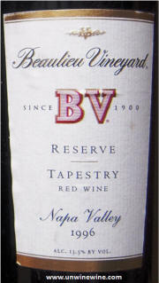 Beaulieu Vineyards Tapestry Reserve 1996