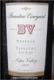 Beaulieu Vineyard Tapestry Reserve 2001 