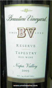 Beaulieu Vineyards Tapestry Reserve 2003