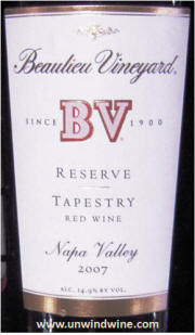 Beaulieu Vineyards Napa Valley Tapestry Reserve 2007