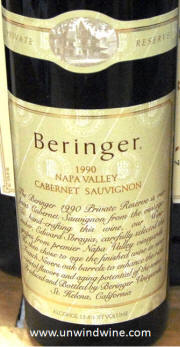 Beringer Private Reserve Cabernet Sauvignon 1990