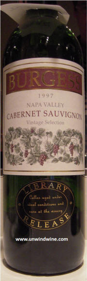 Burgess Napa Valley Cabernet Sauvignon 1997 Library Release