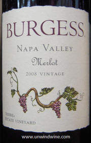 Burgess Napa Valley Merlot 2008