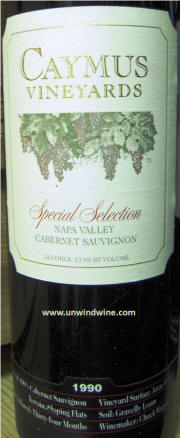 Caymus Special Select Napa Valley Cabernet Sauvignon 1990