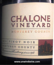 Chalone Monterey County Pinot Noir 2010 label