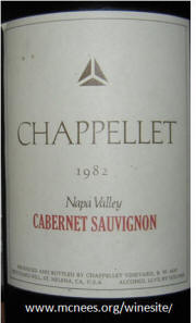 Chappellet Napa Cabernet 1982