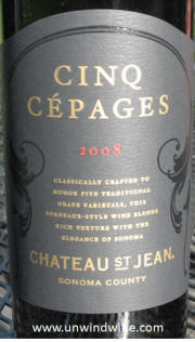 Chateau St Jean Cinq Cepages 2008