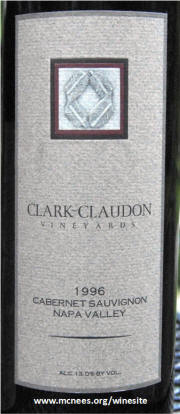 Clark Claudon Napa Valley Cabernet Sauvignon 1996