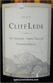 Cliff Lede Napa Valley Mt Veeder Chardonnay 2003
