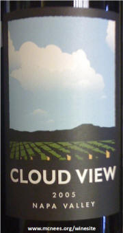 Cloud View Napa Valley Red Wine 2005 label