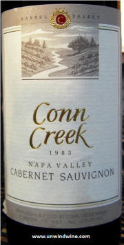 Conn Creek Napa Valley Cabernet Sauvignon 1983 
