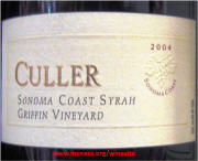 Culler Sonoma Coast Griffin Vineyard Syrah 2004 Label