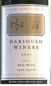 Darioush Darius 2001 Napa Valley Premiere Red Wine