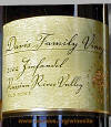 Davis Russian River Valley Old Vines Zinfandel Label