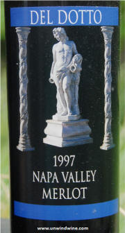 Del Dotto Napa Valley Merlot 1997 Label on McNees Winesite