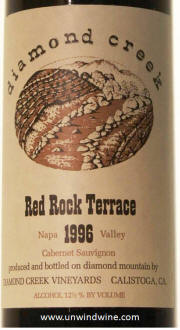 Diamond Creek Red Rock Terrace Vineyard Cabernet Sauvignon 1996