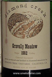 Diamond Creek Gravelly Meadow Napa Valley cabernet sauvignon 1982