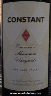 Constant Diamond Mountain Vineyards Napa Valley Red Wine 1999