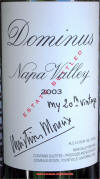 Dominus Estate Napa Valley 2003 label