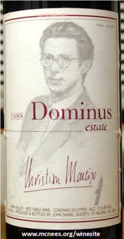 Dominus Estate Napa Valley Red Wine 1988 label