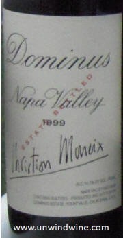 Dominus Napa Valley Estate Bottled Red Wine 1999