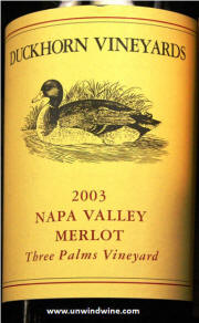 Duckhorn Three Palms Napa Valley Merlot 2003