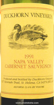 Duckhorn Vineyards Napa Valley Cabernet Sauvignon 1991