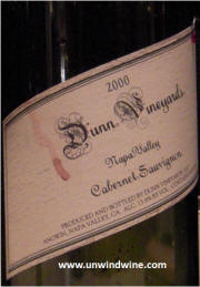 Dunn Vineyards Napa Valley Cabernet Sauvignon 2000 (Magnum)