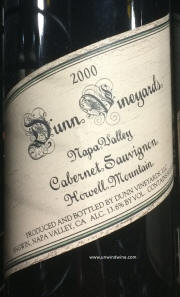 Dunn Vineyards Howell Mtn Cabernet Sauvignon 2000