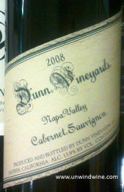 Dunn Vineyards Napa Valley Cabernet Sauvignon 2008