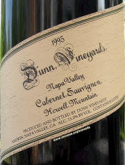 Dunn vineyards Howell Mountain Cabernet Sauvignon 1995 magnum