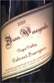 Dunn Vineyards Napa Valley Cabernet Sauvignon 2000
