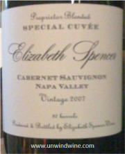 Elizabeth Spencer Napa Valley Special Cuvee' Cabernet Sauvignon 2007