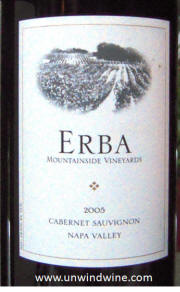 Erba Napa Valley Mountainside Vineyards Cabernet Sauvignon 2005