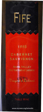 Fife Vineyards Napa Cabernet 1993 