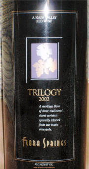 Flora Springs Trilogy 2002 Magnum Bottle on Rick's Winesite on McNees.org