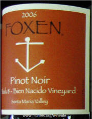 Foxen Bien Nacido Vineyard Block 8 Santa Maria Valley Label 